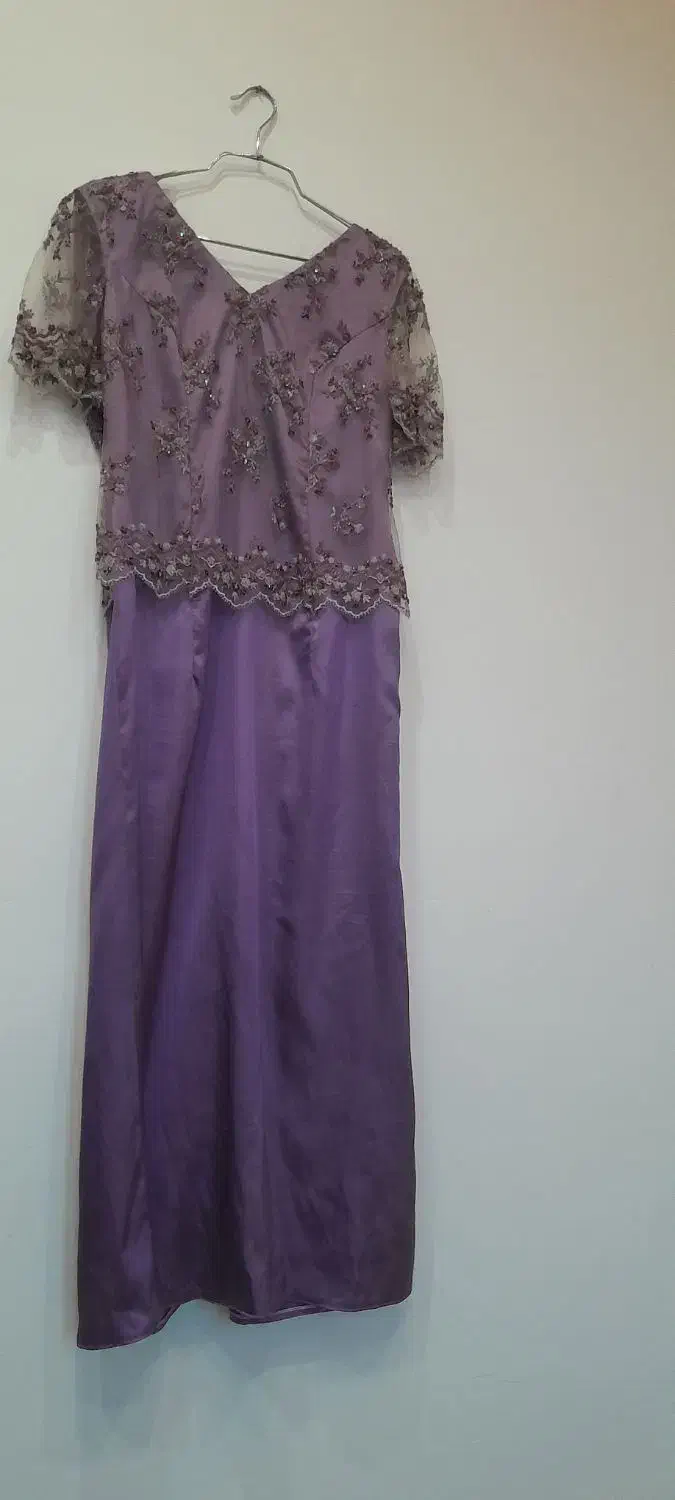 لباس شب سنگ دوزی شده با دامن ساتن|لباس|پرند, فاز ۴|دیوار