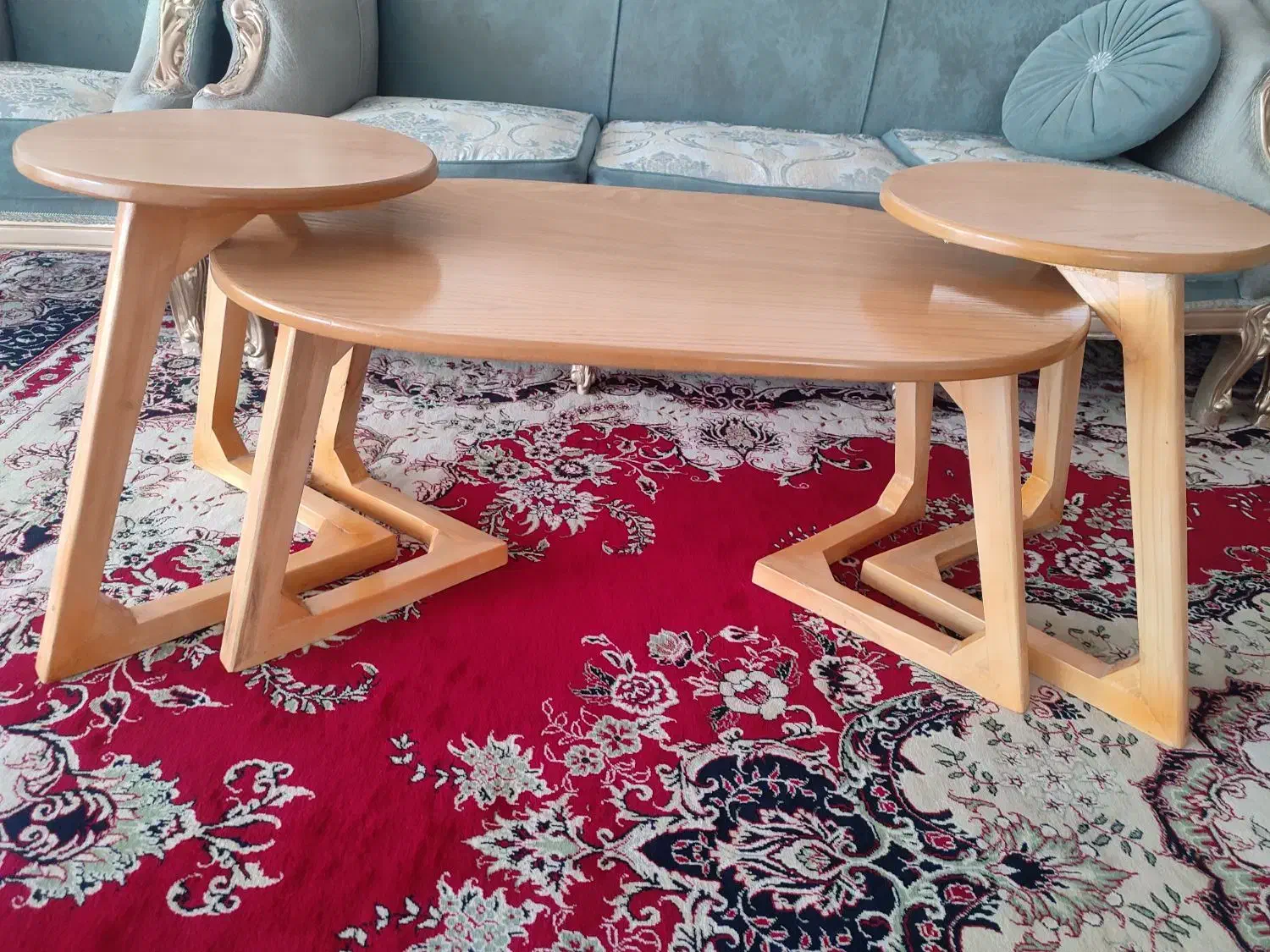 میزسه تکه جلو مبلی نو کاراملی|مبلمان خانگی و میز عسلی|یزد, |دیوار