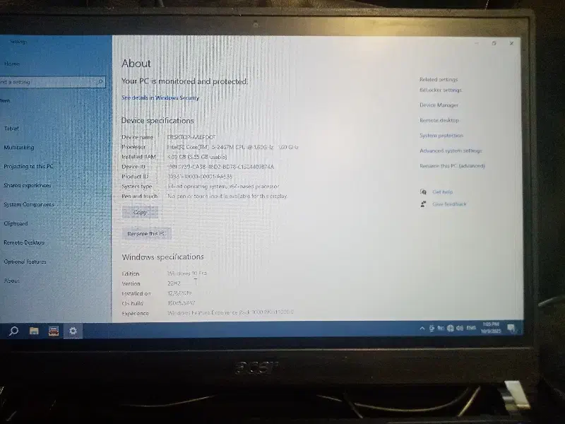 لپتاپ مدلacir|رایانه همراه|مشهد, حجت|دیوار