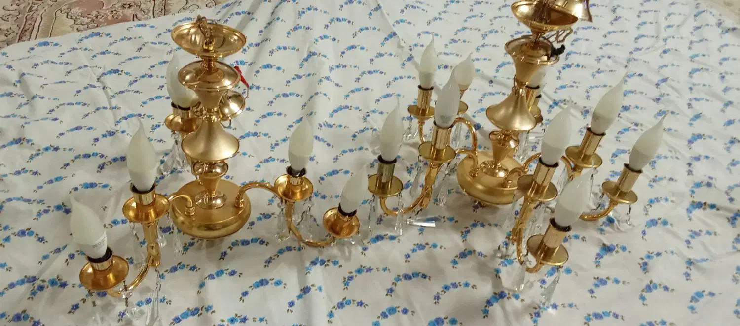 لوستر با رنگ آب طلادر حدنو|لوستر و چراغ آویز|مشهد, راهنمایی|دیوار