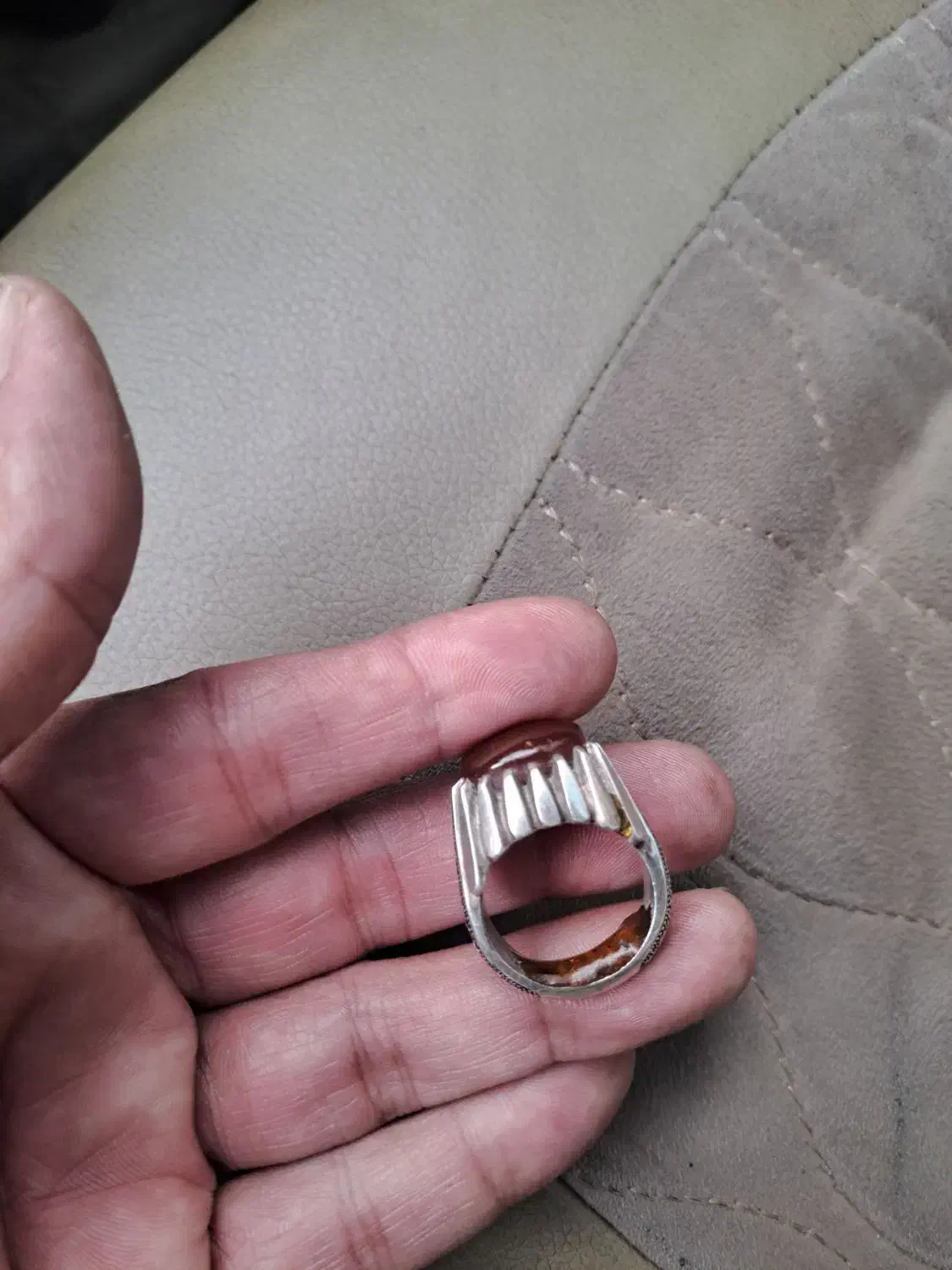 انگشتر عقیق یمن اصل وزیبا|زیورآلات و اکسسوری|صفادشت, |دیوار