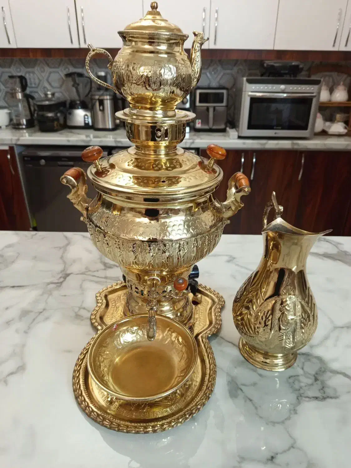 سماور طلایی|کلکسیون اشیاء عتیقه|فردیس, شهرک هفده شهریور|دیوار