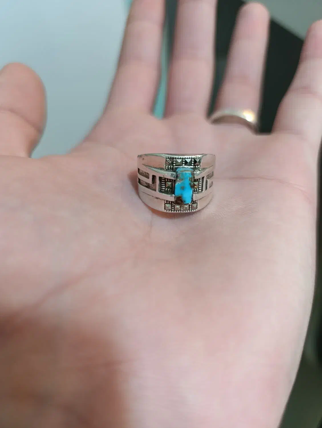 انگشتر نقره فیروزه مردانه|جواهرات|تربتحیدریه, حسنی بالا|دیوار