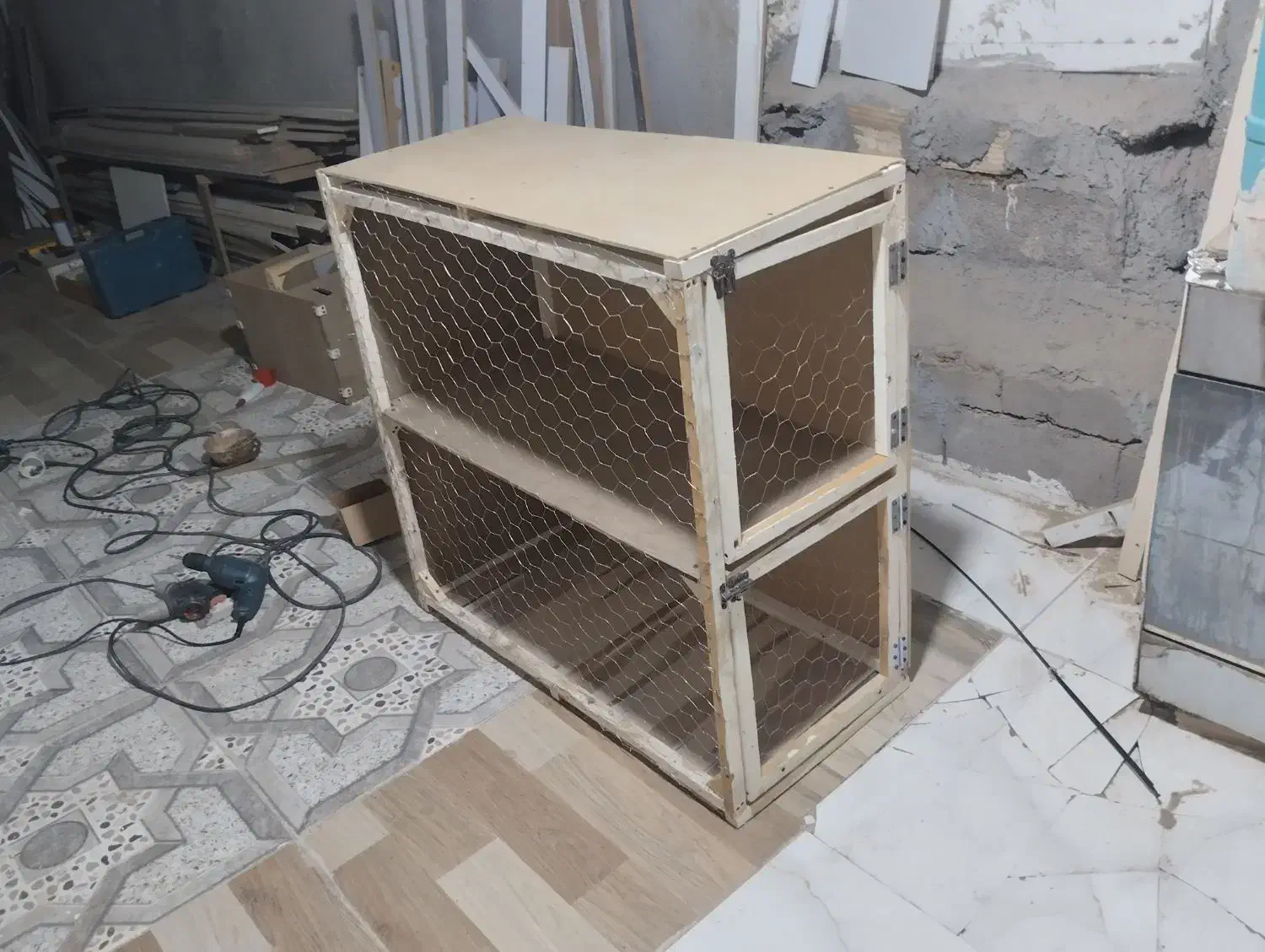 قفس دو طبقه هر طبقه بزرگ برای هر نوع پرنده|لوازم جانبی حیوانات|بم, |دیوار