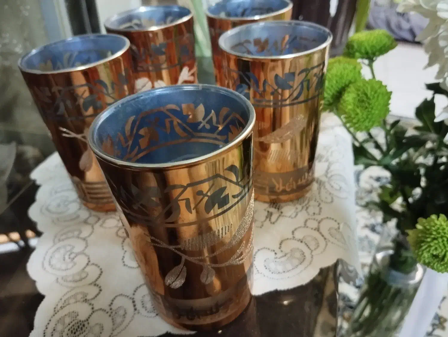 یک دست لیوان طلایی|کلکسیون اشیاء عتیقه|اصفهان, پوریای ولی|دیوار