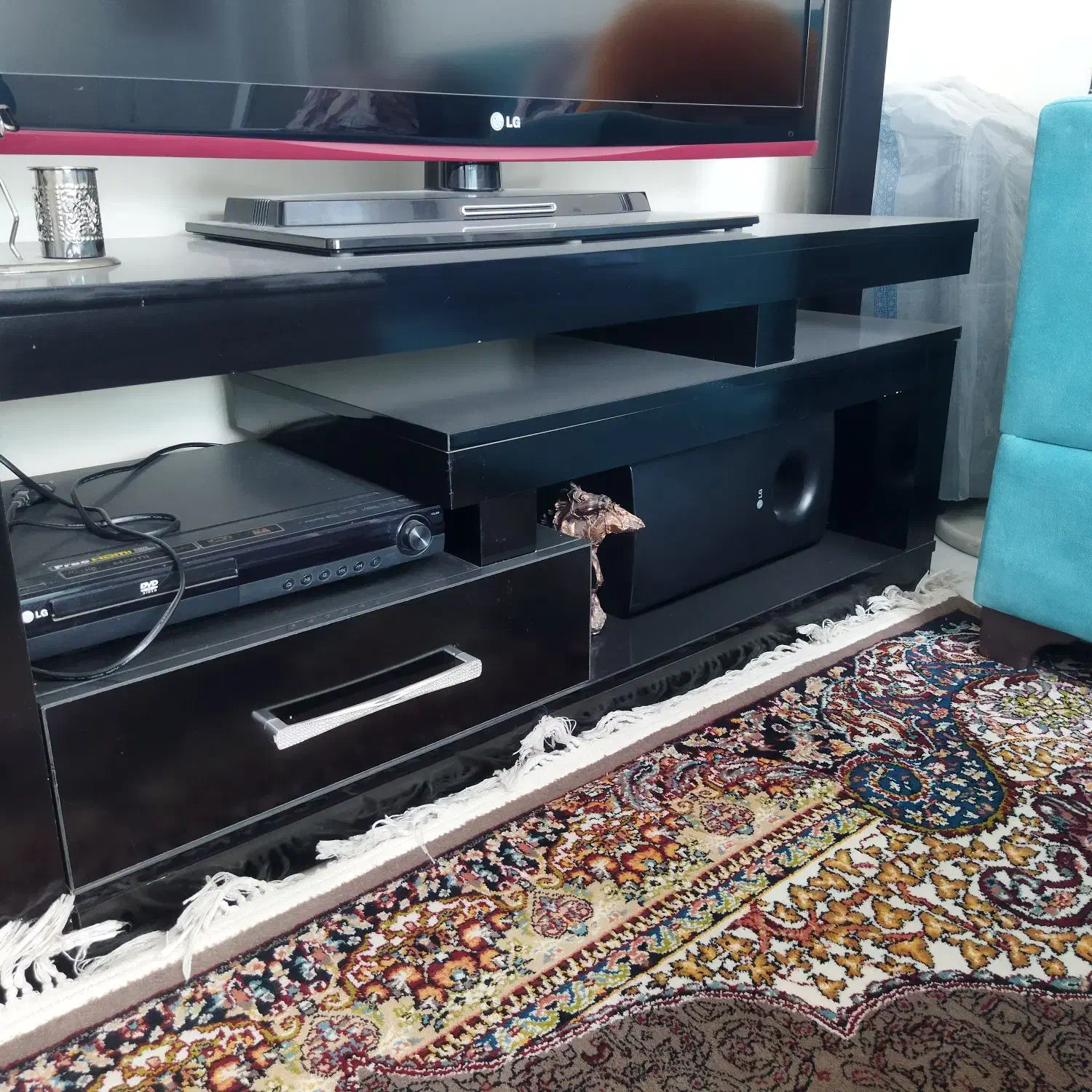 میز تی وی دو تیکه ام دی اف مشکی|میز تلویزیون|اصفهان, کوی شهید کشوری|دیوار