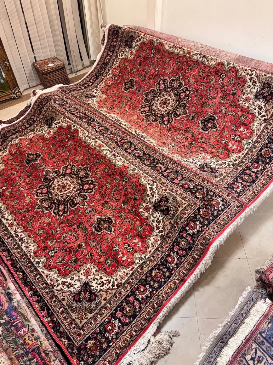 جفت ۶متری دستبافت تبریز رنگ پیازی ریزباف|فرش|تهران, جهاد|دیوار