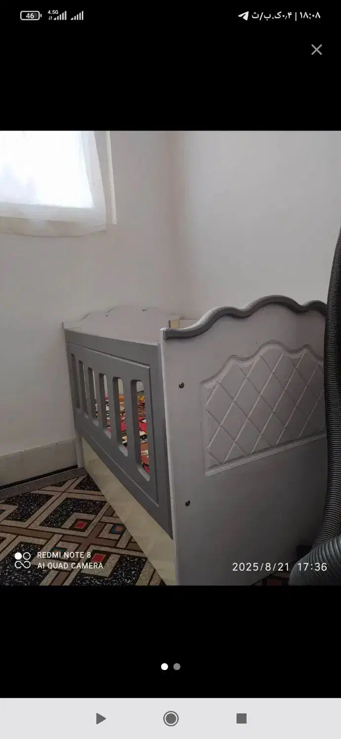 تخت خواب کودک گهواره ای|تخت و سرویس خواب|قم, قلعه کامکار|دیوار