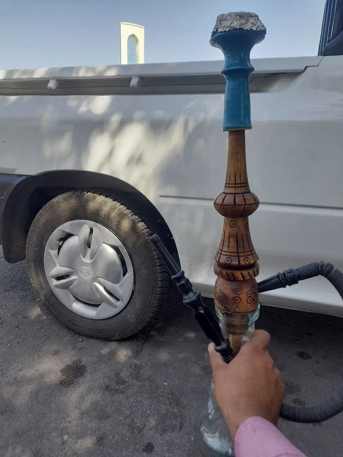 قلیان کامل چوب گردو نو طعم نخورده طراحی سنتی|کلکسیون و سرگرمی|شاهرود, |دیوار