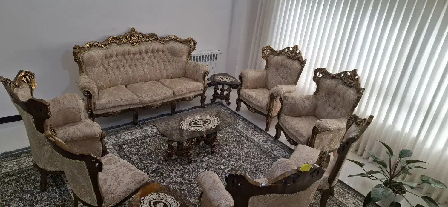 یک دست ست سلطنتی ۹نفره|مبلمان خانگی و میز عسلی|بابل, |دیوار