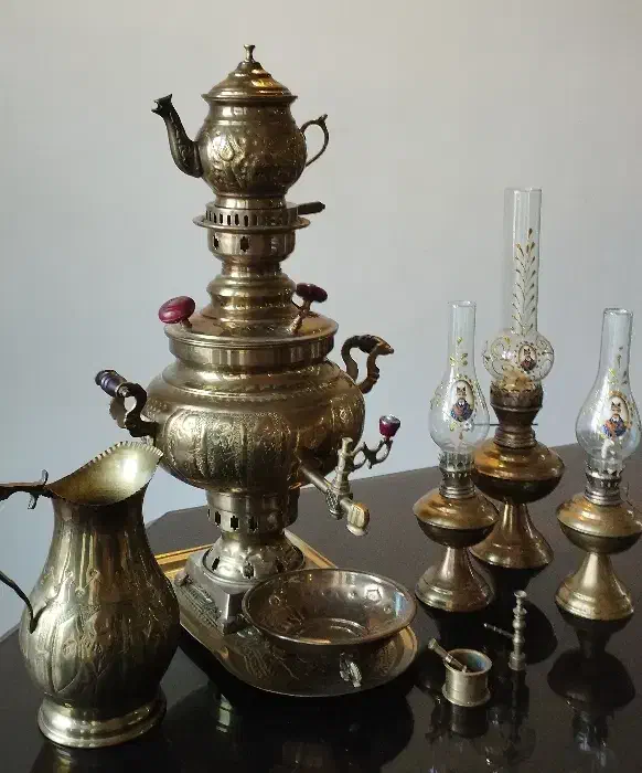 سرویس سماور زغالی|کلکسیون اشیاء عتیقه|بومهن, |دیوار