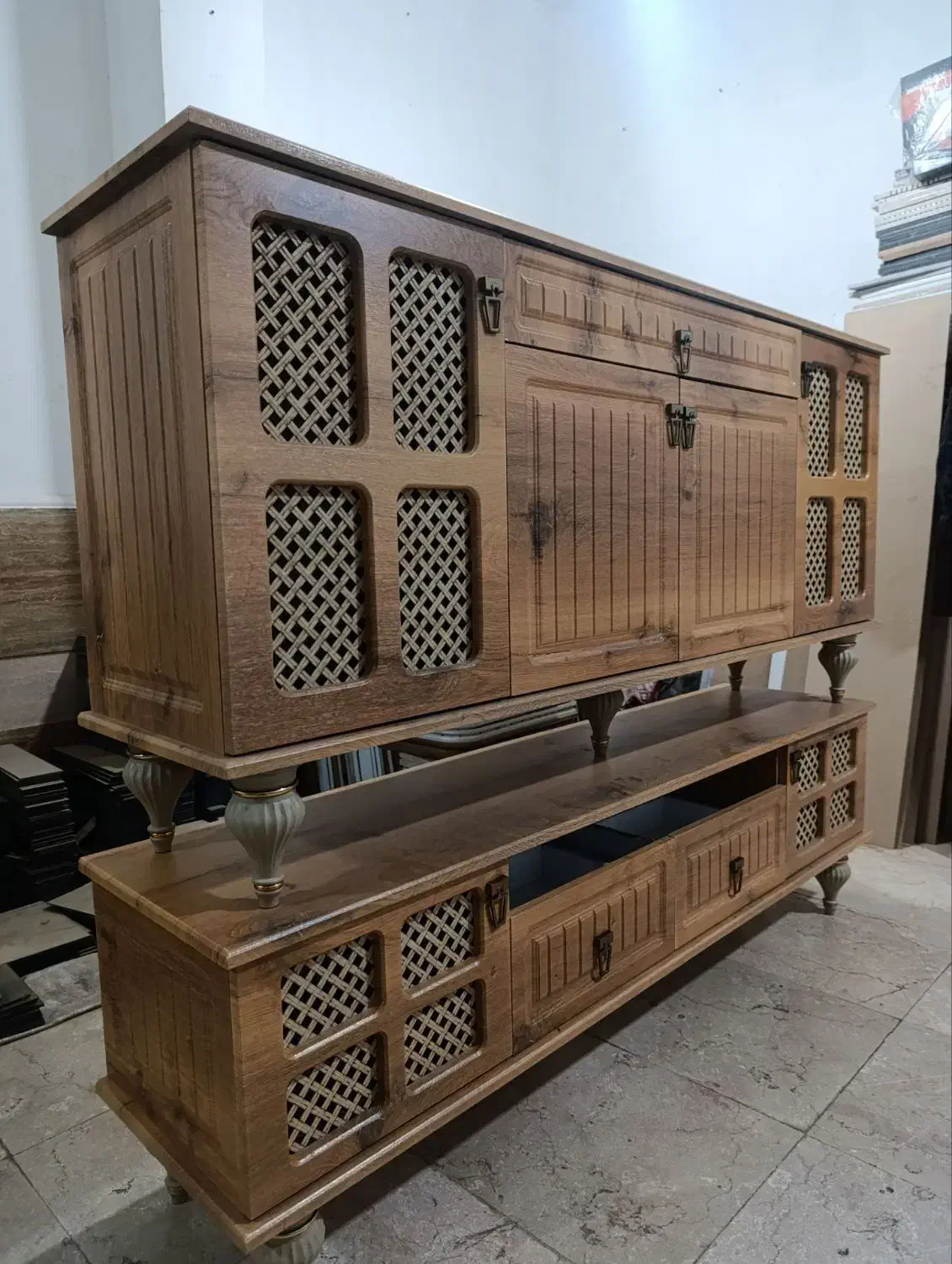 آینه وکنسول /کار شرکتی /ام دی اف ۱۷۰سانتی/کژال/|بوفه، ویترین، کنسول|ارومیه, |دیوار