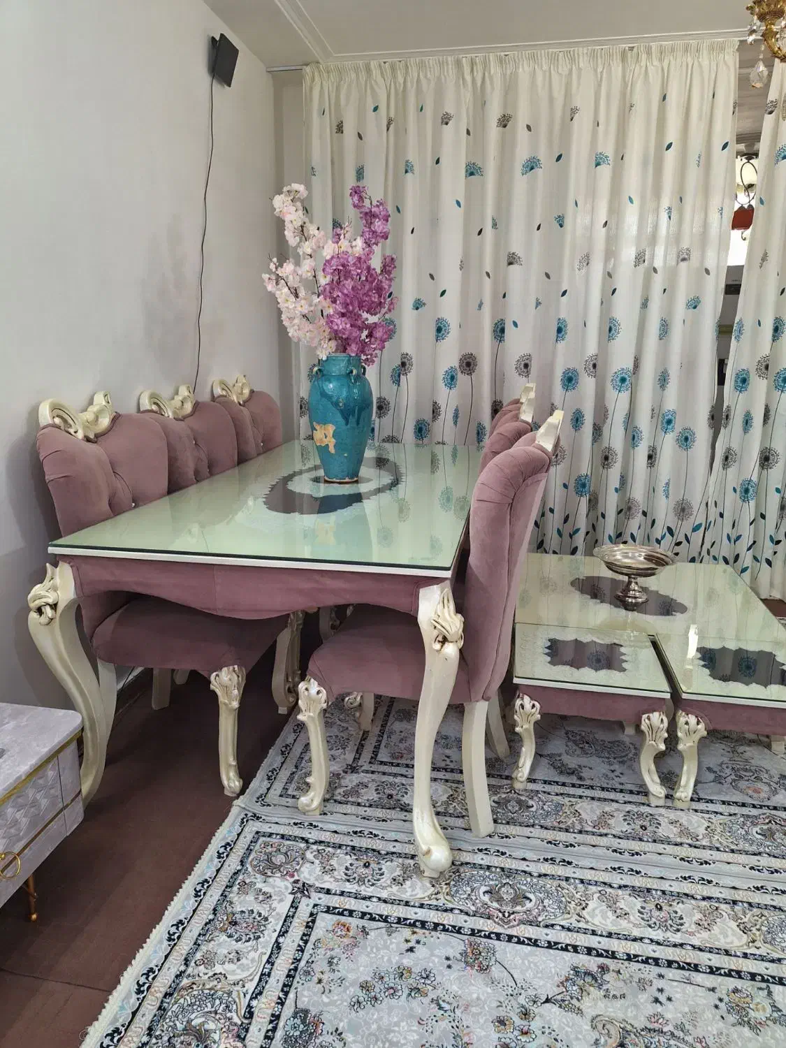 میز غذاخوری ۸ نفره کلاسیک سلطنتی شیشه ضد خش|میز و صندلی غذاخوری|ابهر, |دیوار