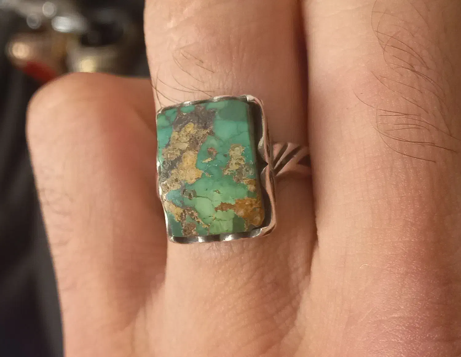 انگشتر فیروزه با رکاب نقره|جواهرات|ایلام, |دیوار