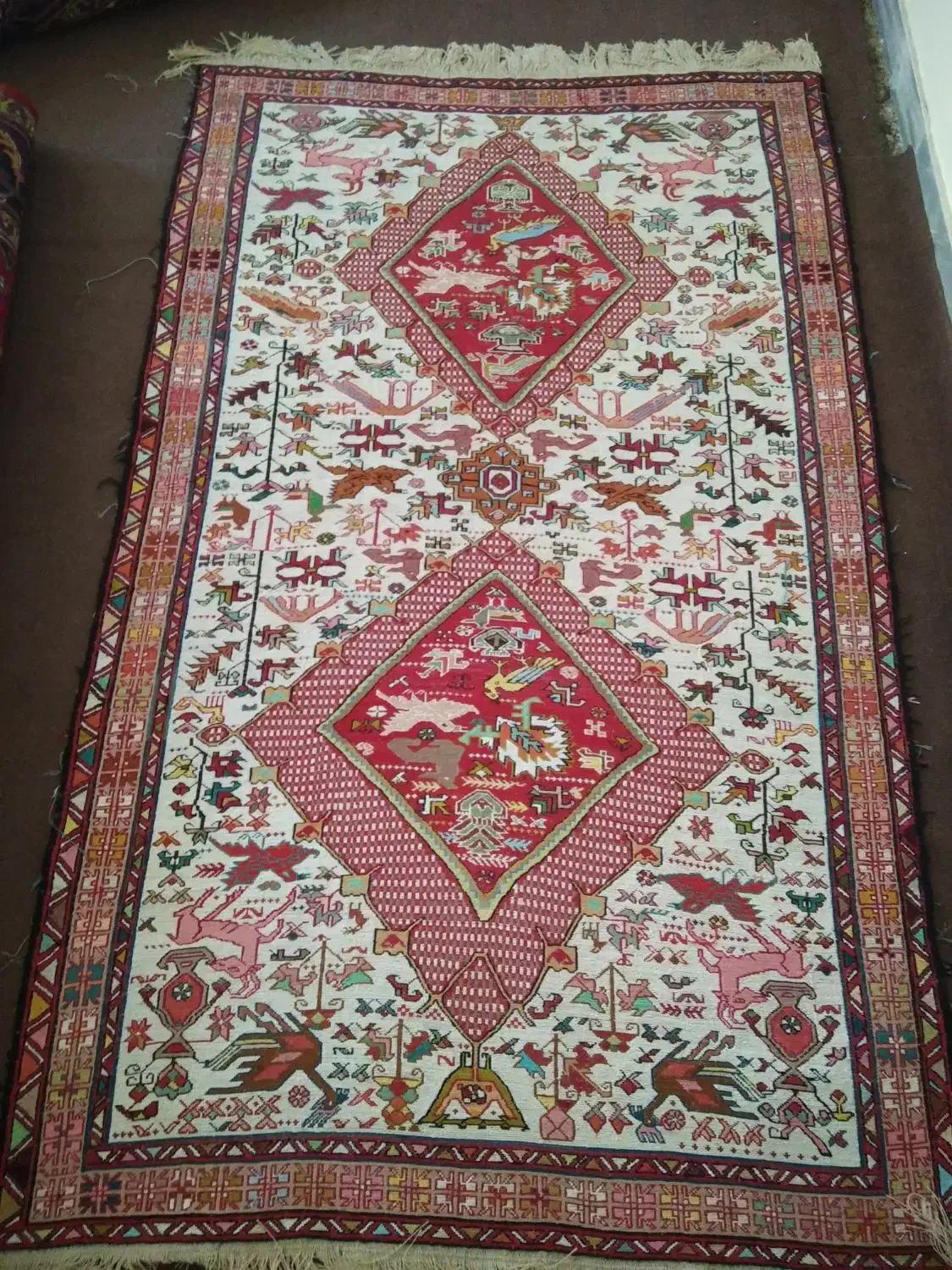 ورنی تمام ابریشم|گلیم، جاجیم، گبه|تبریز, |دیوار