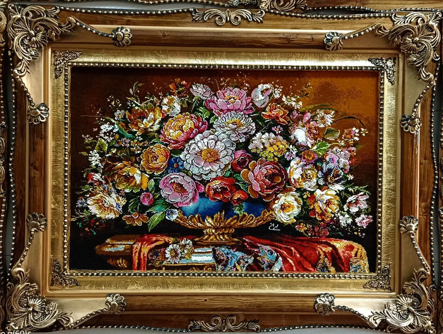 منظره و گل و آیه دستبافت|تابلو فرش|ارومیه, |دیوار