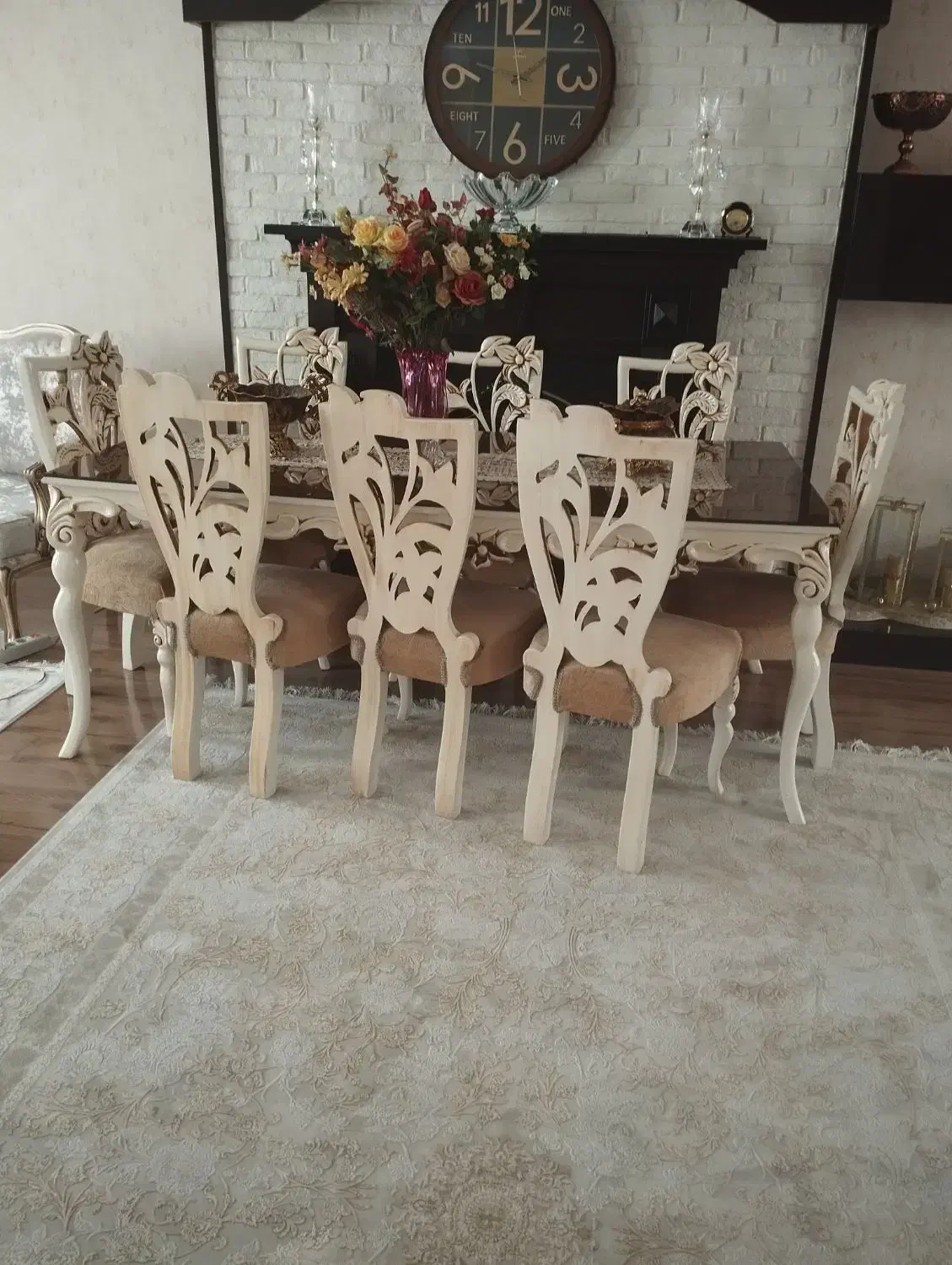 نهار خوری 8نفره چوب روس|میز و صندلی غذاخوری|تهران, بهاران|دیوار