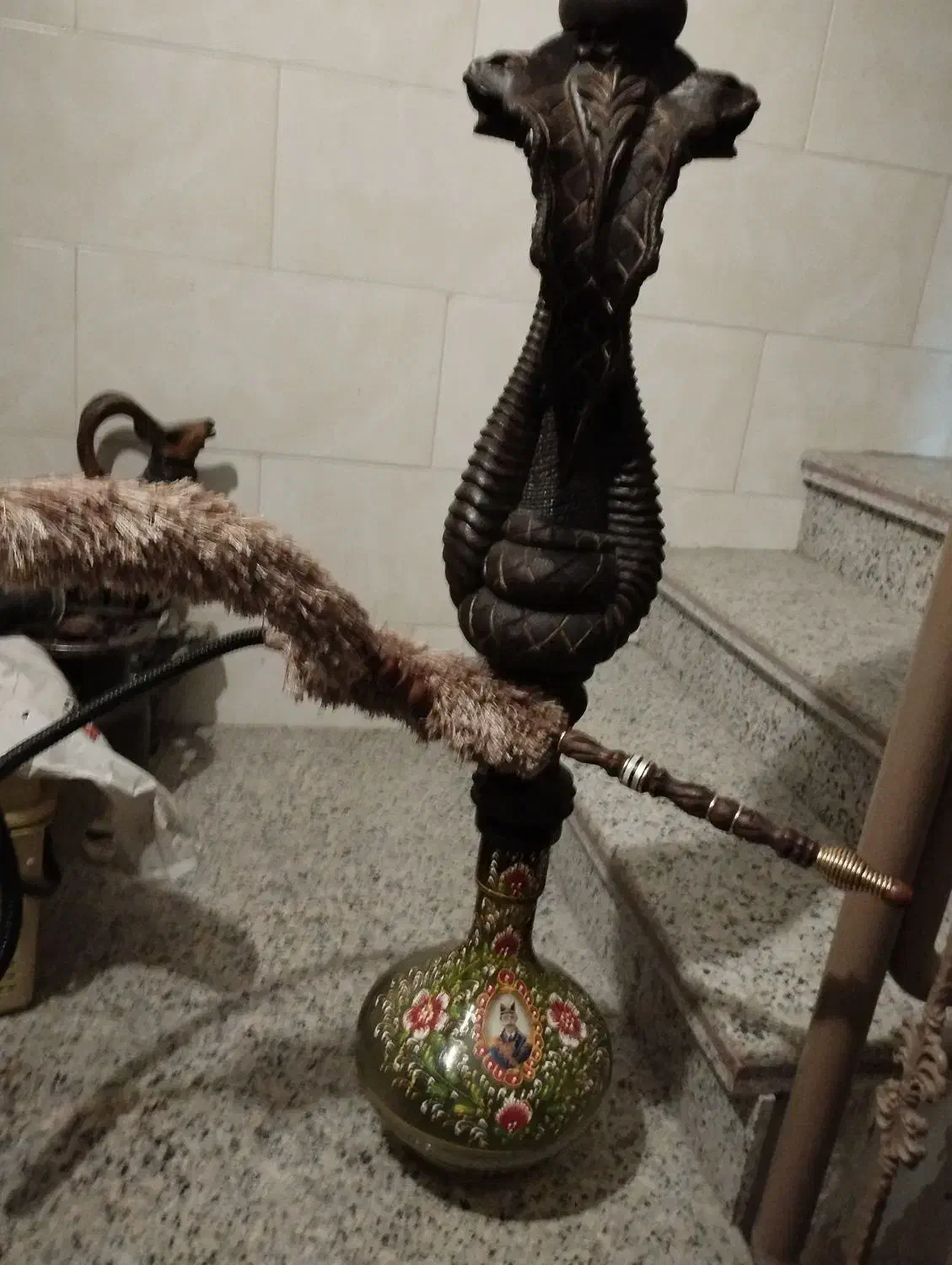 قلیان کلکسیونی چوب گردو|کلکسیون و سرگرمی|اصفهان, جاوان|دیوار