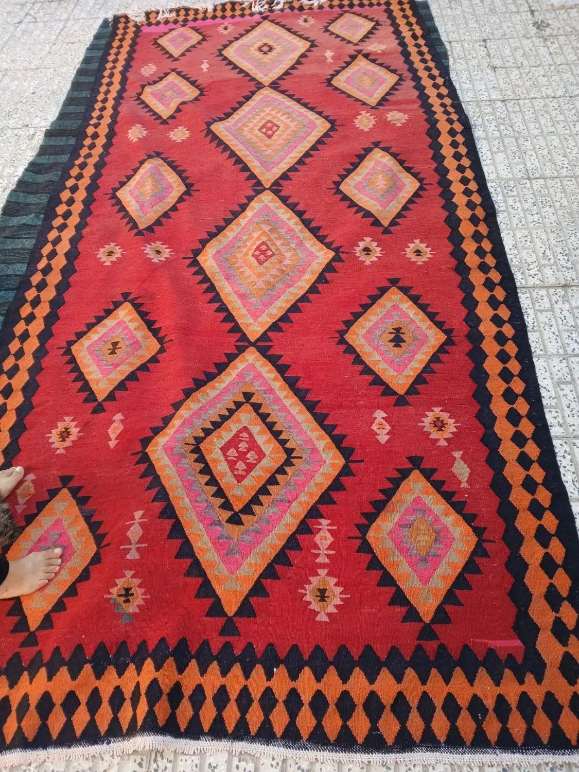 گلیم پشم خالص|گلیم، جاجیم، گبه|اردبیل, |دیوار