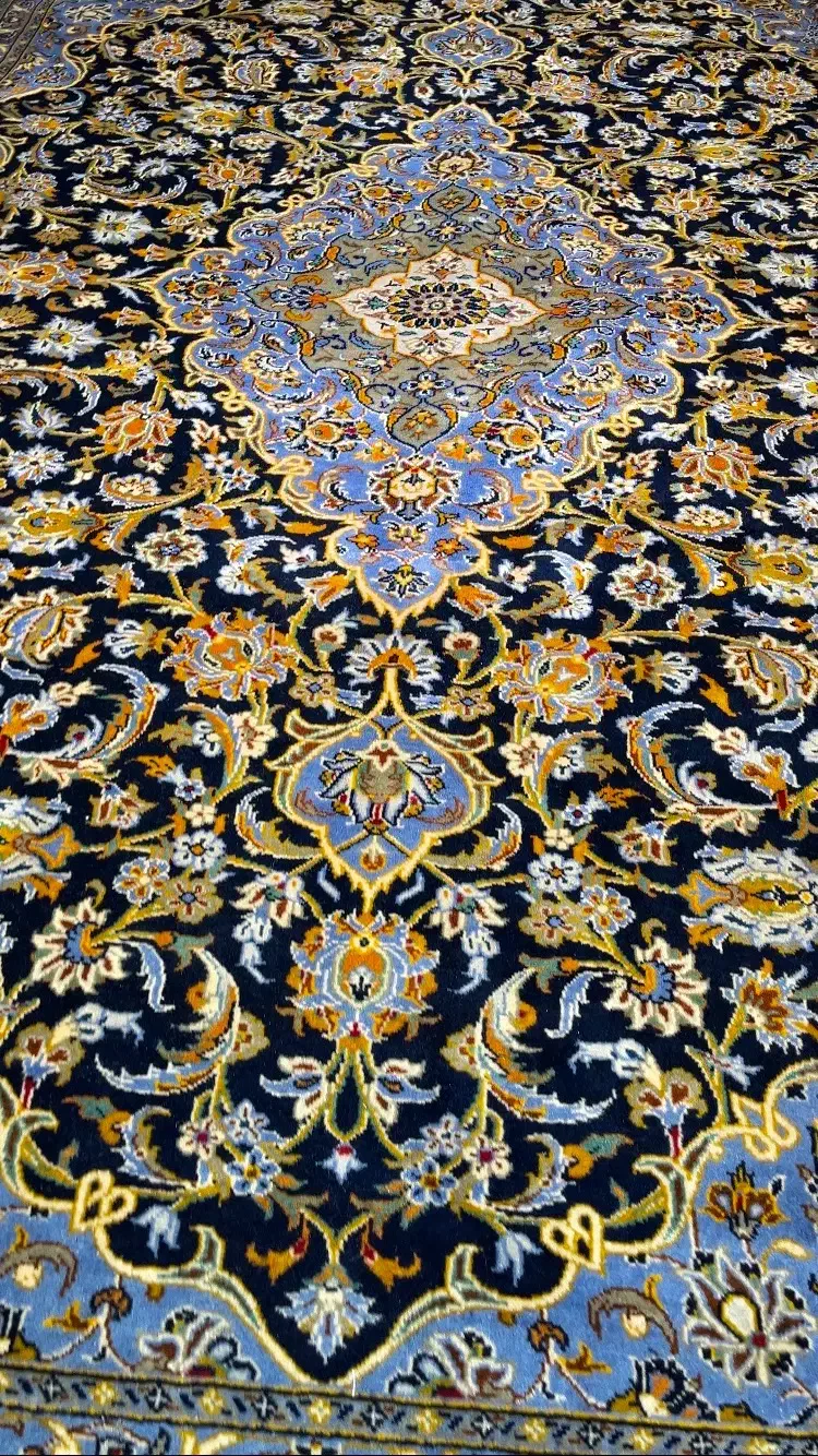 فرش دستباف ۹ متری سرمه ای کاشان دستبافت|فرش|تهران, مولوی|دیوار