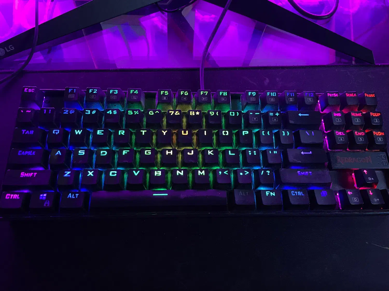 کیبورد ردراگون RGB|قطعات و لوازم جانبی رایانه|سمنان, |دیوار