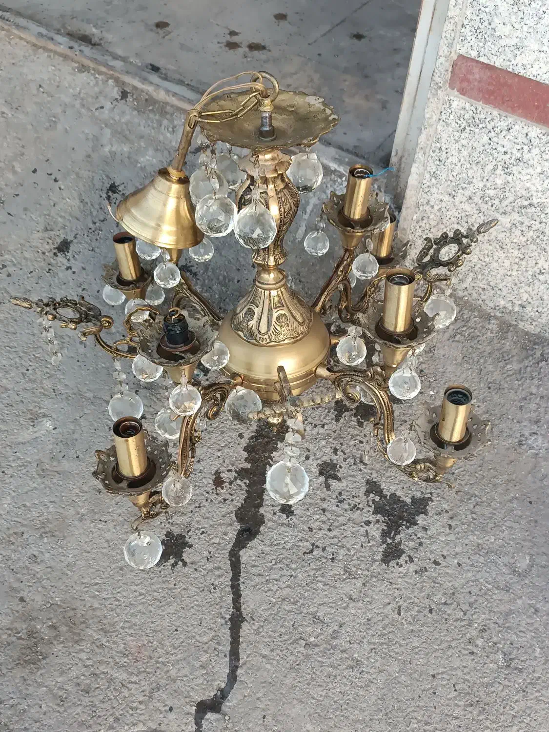 لوستر برنجی|لوستر و چراغ آویز|اراک, |دیوار