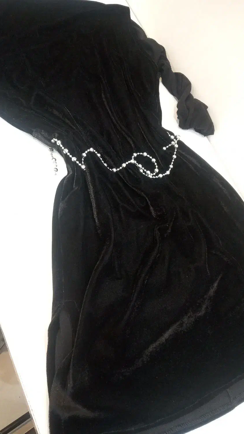 سارافن مجلسی مخمل مشکی ارسال رایگان|لباس|اهواز, کوی نفت|دیوار