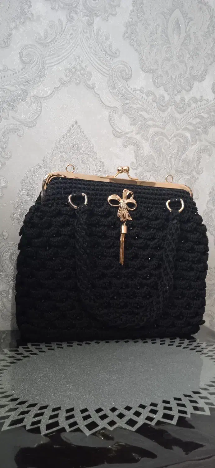 کیف دست بافت مکرومه|کیف، کفش، کمربند|سهند, |دیوار