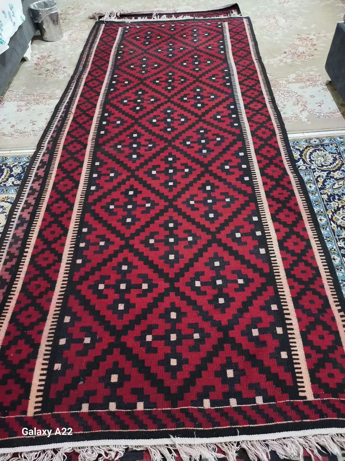 گلیم سنتی دست بافت عرض ۱۲۰ در ۳ ونیم|گلیم، جاجیم، گبه|تهران, مهرآباد|دیوار