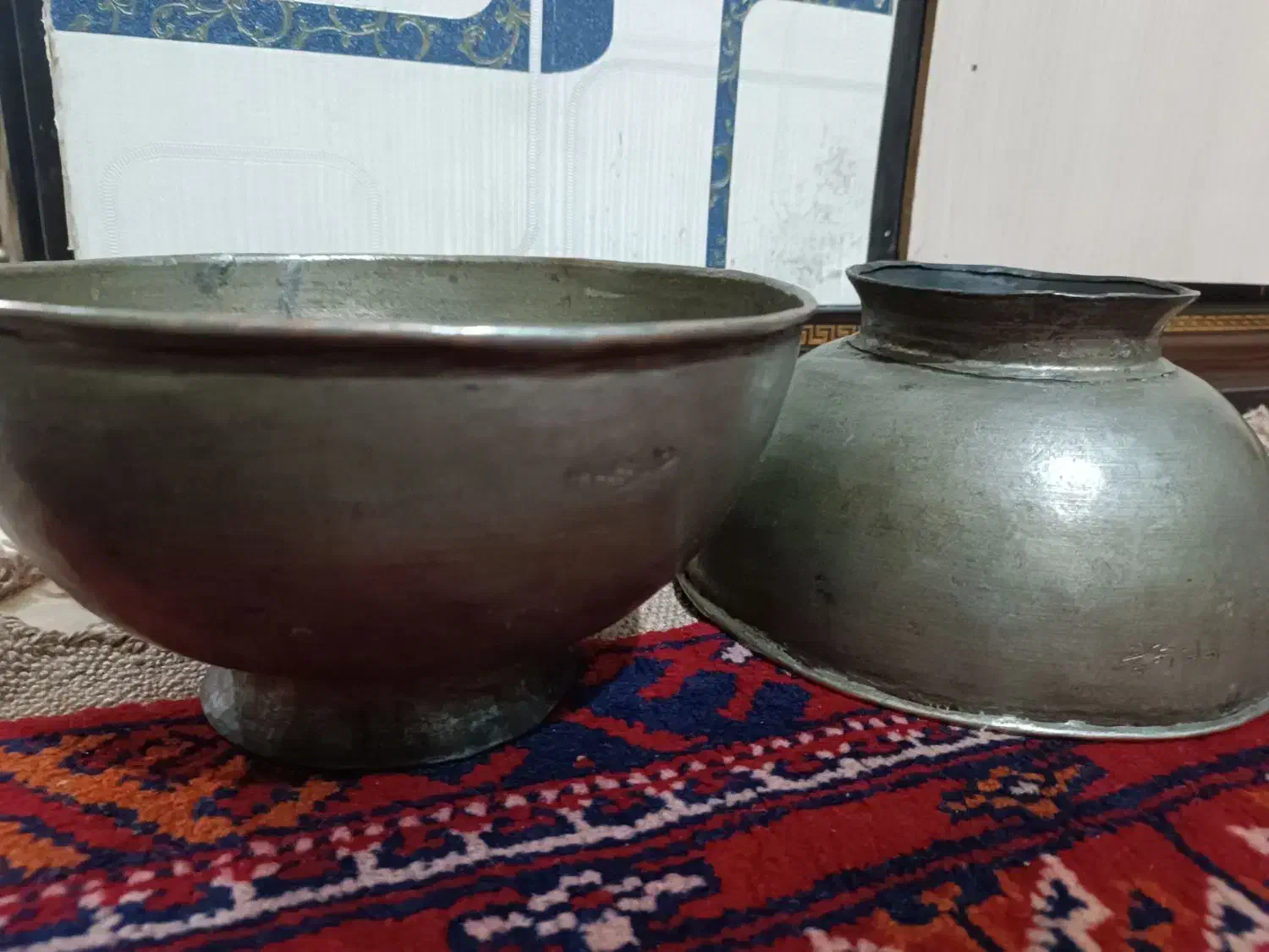 کاسه کعبدار مسی عتیقه قدیمی|کلکسیون اشیاء عتیقه|زاهدان, |دیوار