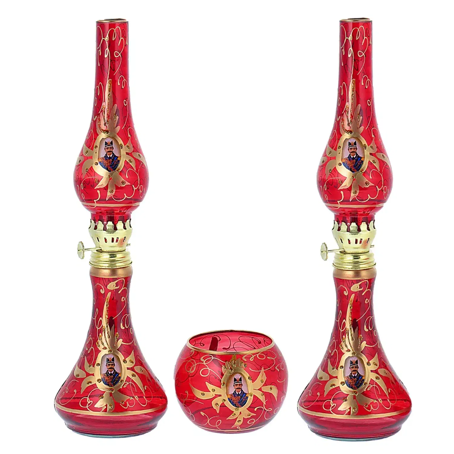 چراغ گرد سوز به همراه جا شمعی بسته ۳ عددی|صنایع دستی و سایر لوازم تزئینی|ری, ملکآباد|دیوار