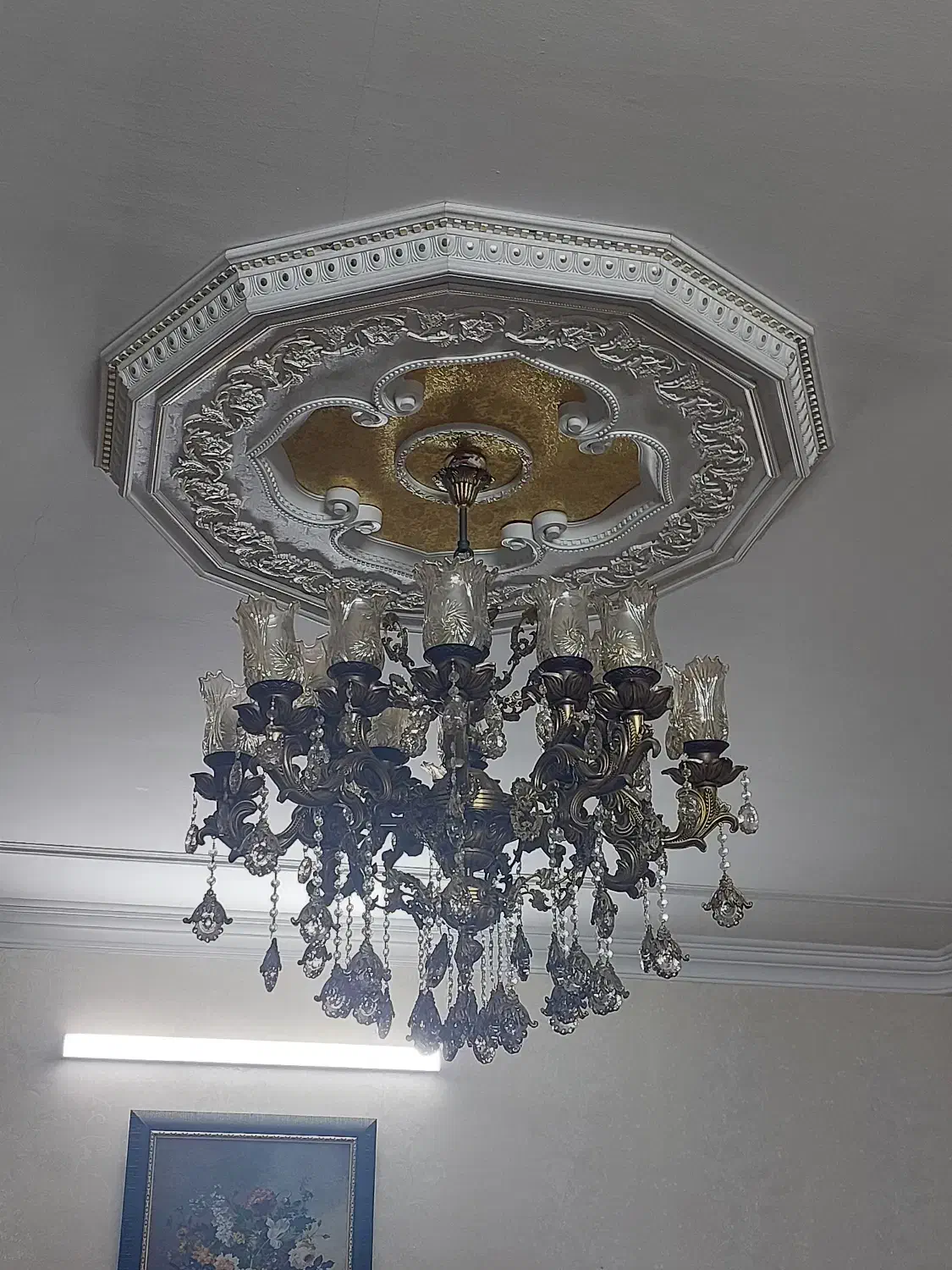 لوستر برنجی|لوستر و چراغ آویز|اسلام‌شهر, شهرک قائمیه|دیوار