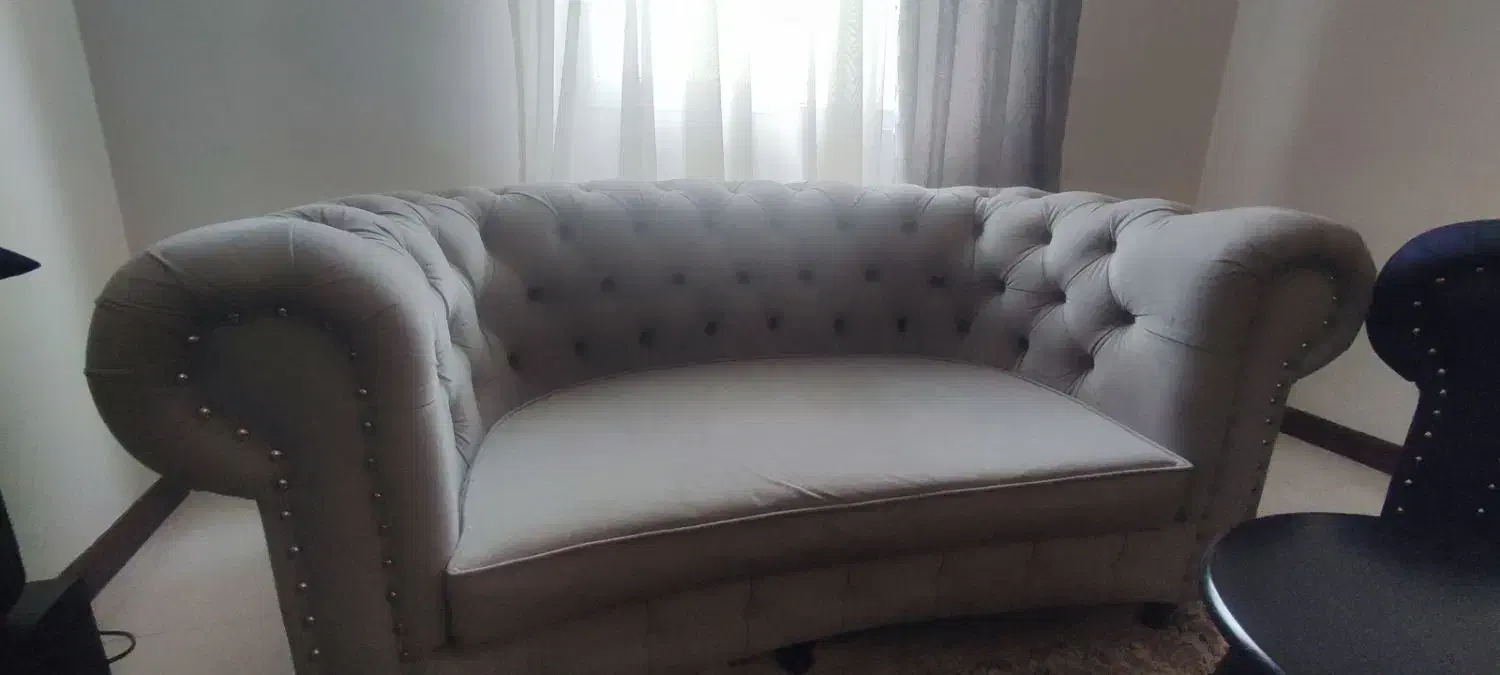 مبل راحتی چستر ۷ نفره سورمهای طوسی|مبلمان خانگی و میز عسلی|پردیس, فاز ۱۱|دیوار