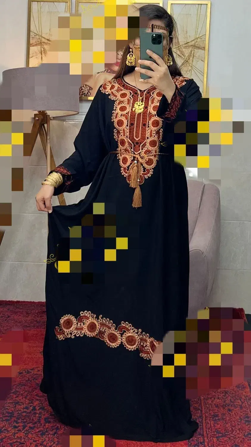 نخی ماکسی کودری خارجی گلدوزی شده|لباس|اهواز, بهارستان|دیوار