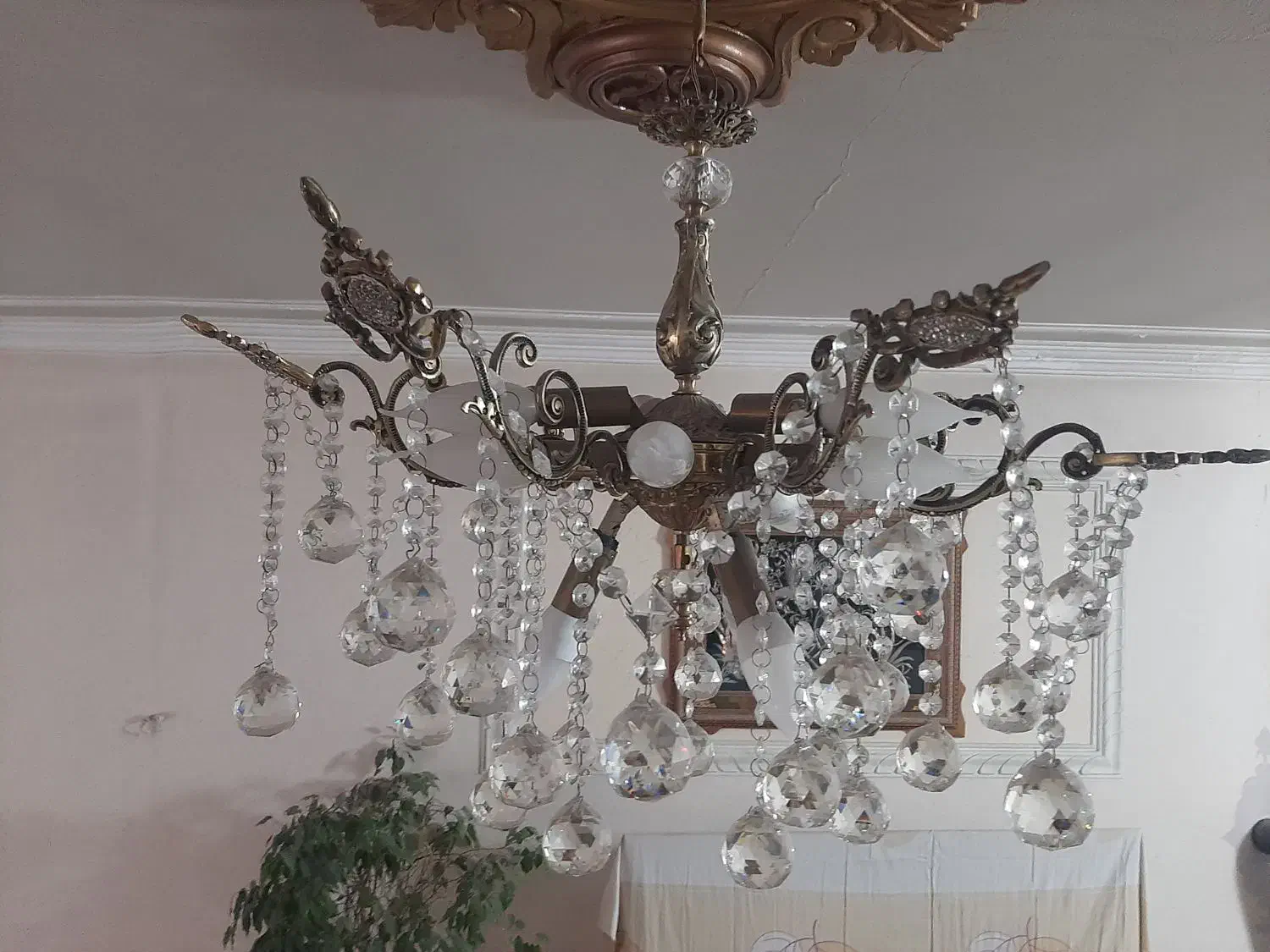 لوستر برنزی ۲ عدد|لوستر و چراغ آویز|میاندوآب, |دیوار