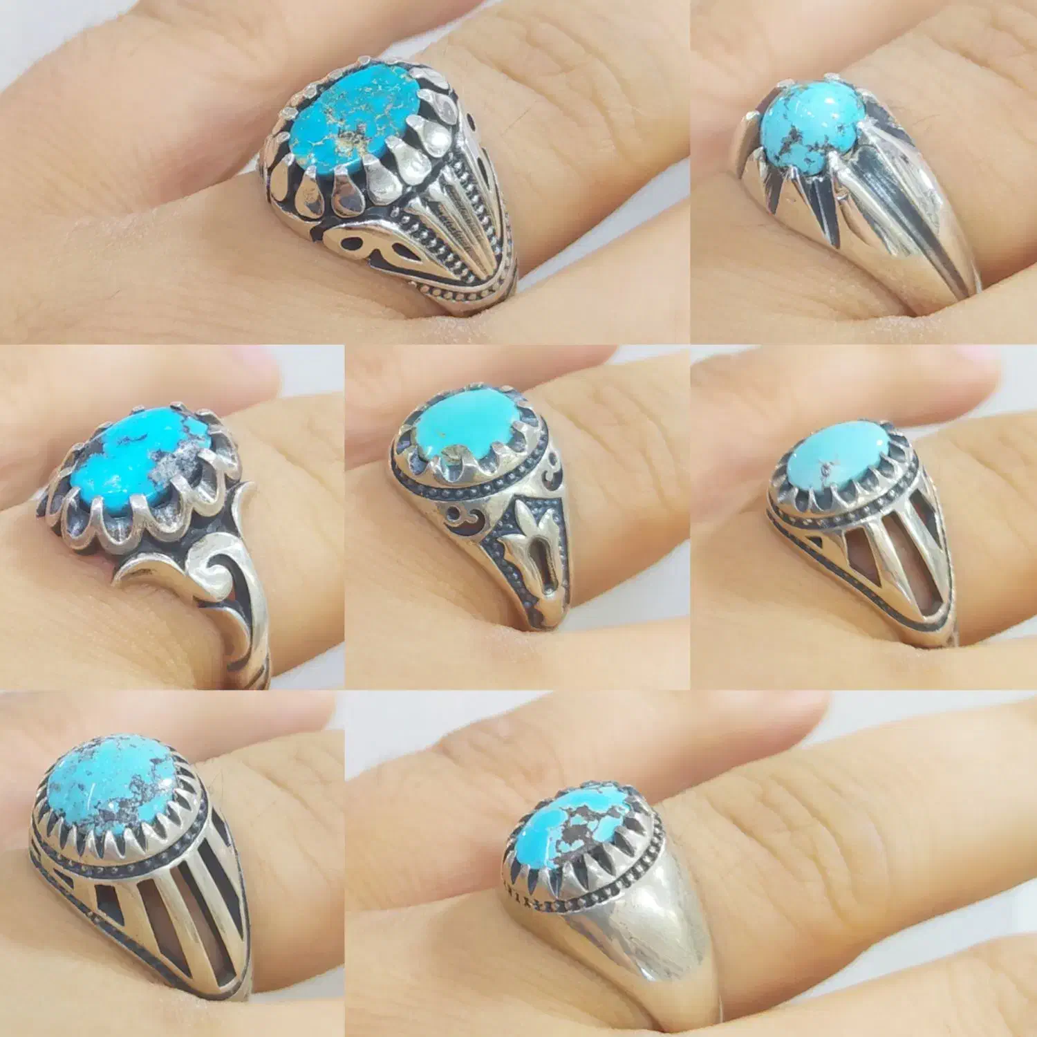 انگشتر مردانه نقره سنگ فیروزه|جواهرات|علی‌آباد کتول, |دیوار