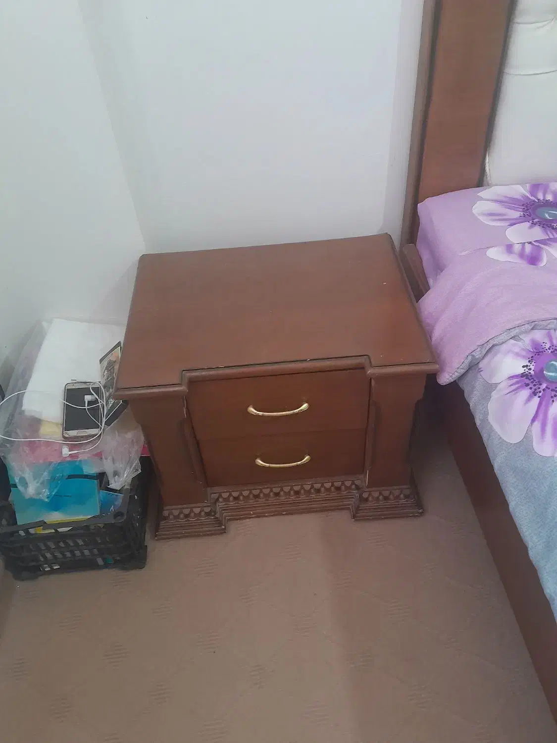 تخت دونفر چوبی|تخت و سرویس خواب|بجنورد, |دیوار