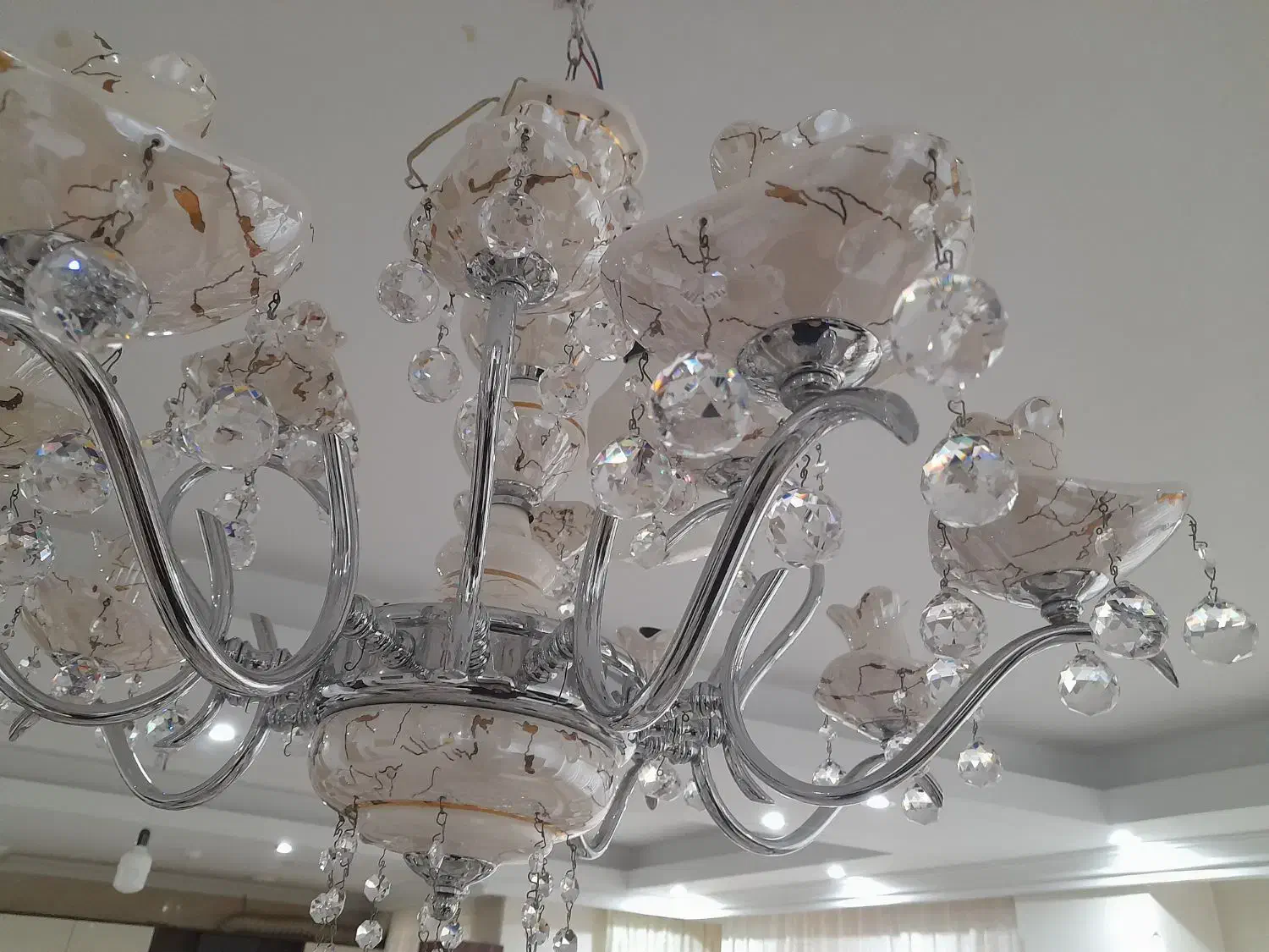 لوستر سرامیکی ۸ شاخه ۱۲ شعله|لوستر و چراغ آویز|تهران, آهنگ|دیوار