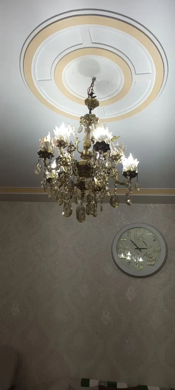 لوستر برنز پنج شاخه ده لاله|لوستر و چراغ آویز|تهران, وصفنارد|دیوار