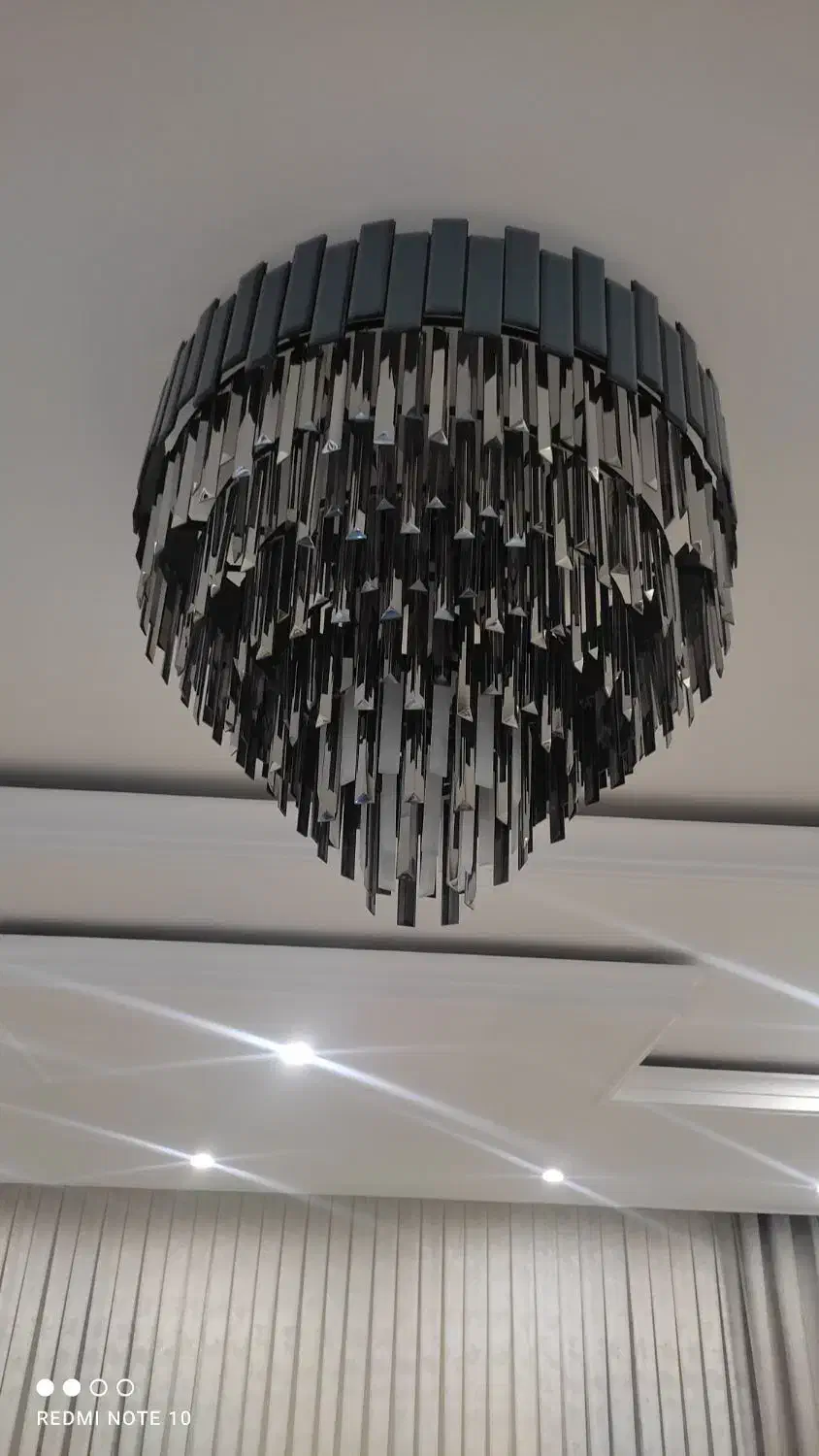 لوستر کاردی آینه ای مشکی و برفی|لوستر و چراغ آویز|کرج, عظیمیه|دیوار