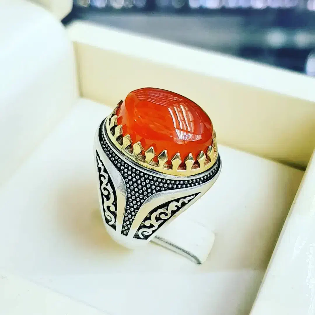 انگشتر عقیق خراسانی و یمنی (رکاب نقره 925)|جواهرات|بیرجند, |دیوار