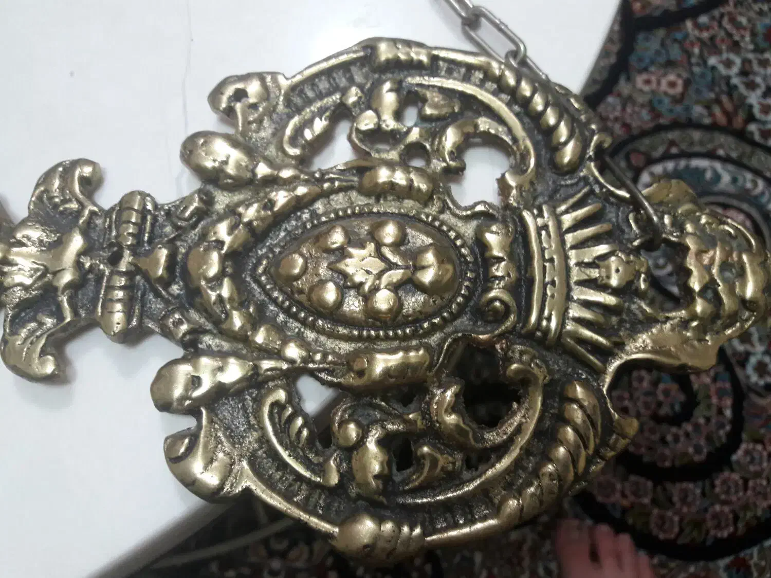 آویز بزرگ برنزی قدیمی 80 سانت با عقاب برنزی قدیمی|کلکسیون اشیاء عتیقه|ساری, |دیوار