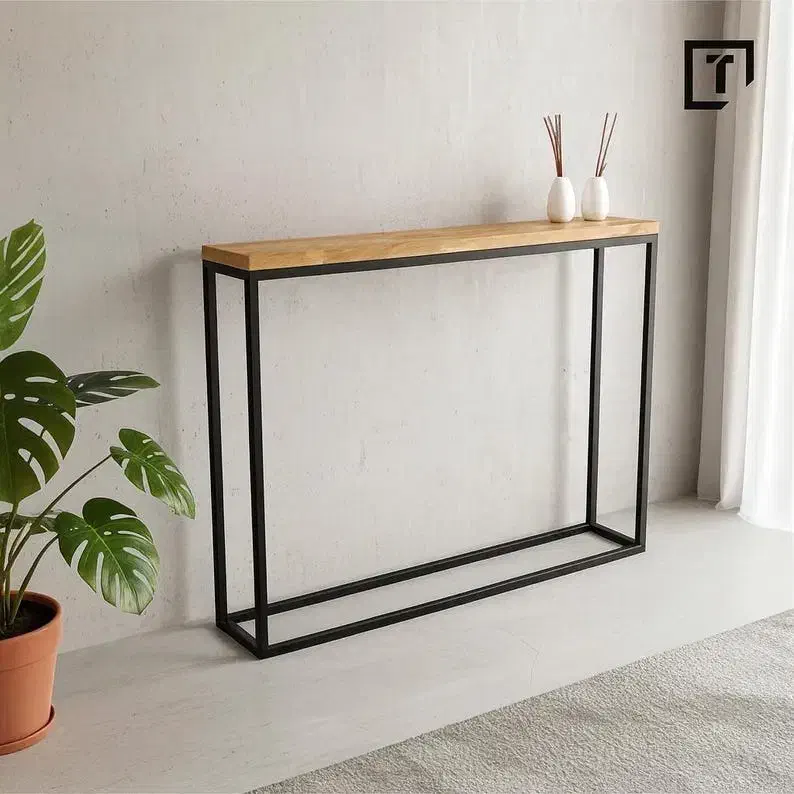 آینه و کنسول چوبی دست‌ساز|بوفه، ویترین، کنسول|چمستان, |دیوار