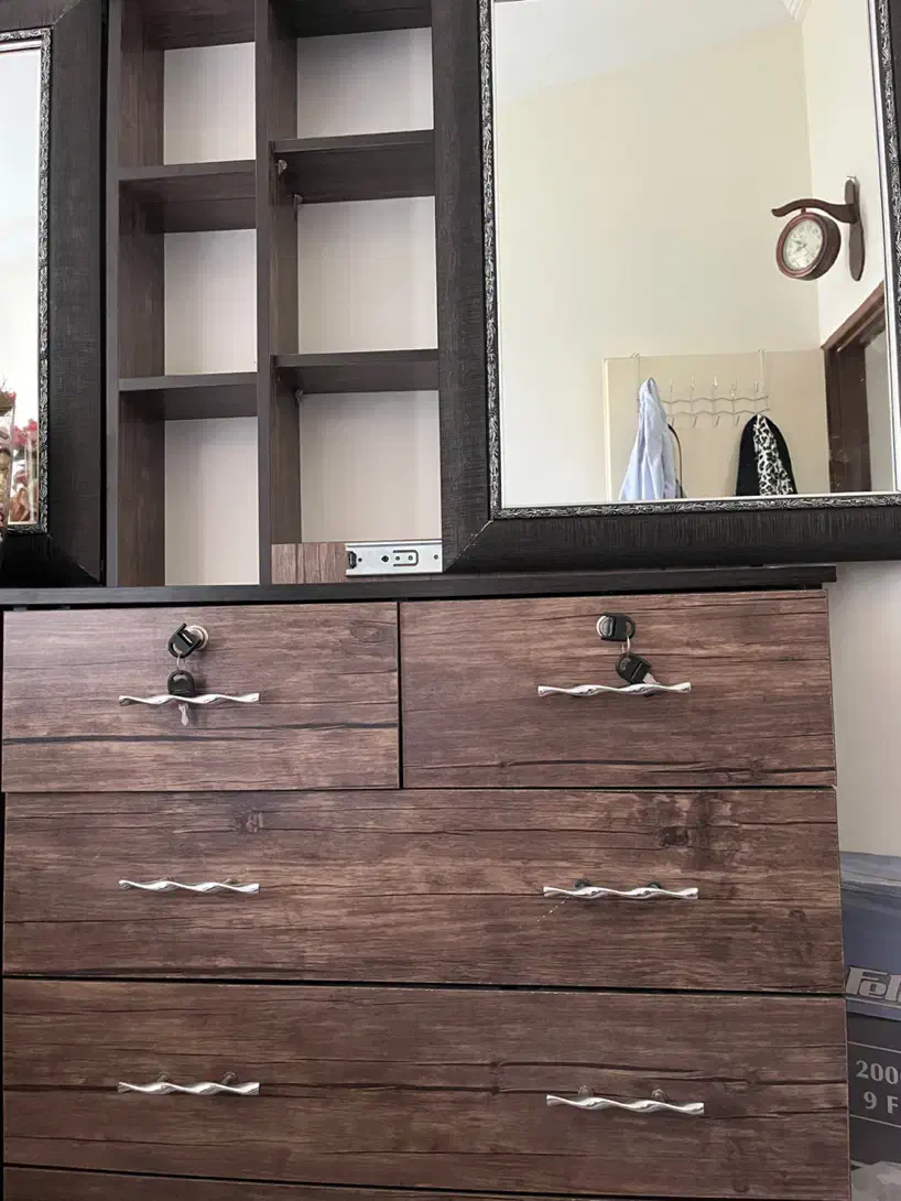 دراور پنج کشو با ایینه و دکور مخفی|جاکفشی، کمد، دراور|کیش, |دیوار