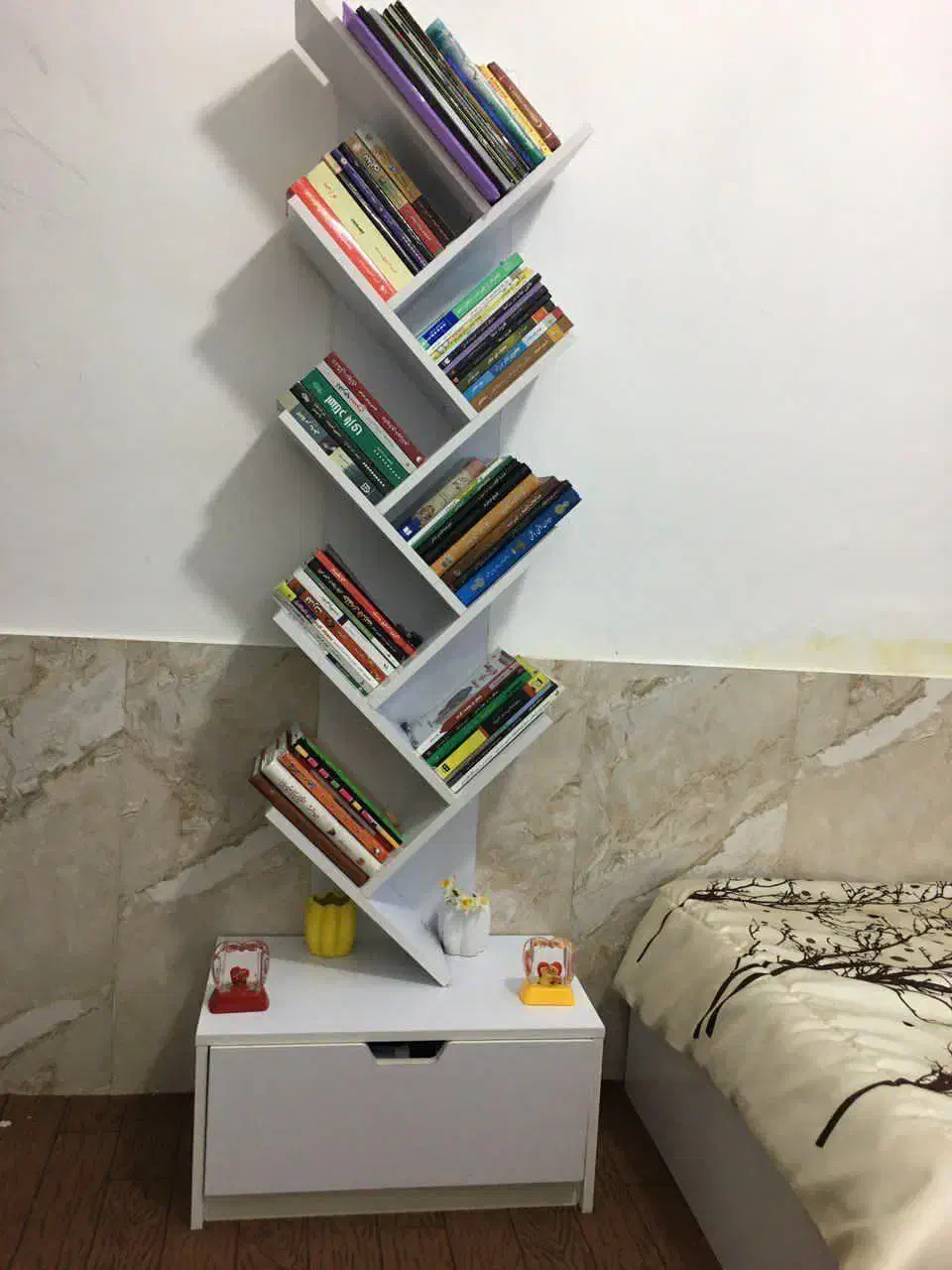 کتابخانه درختی کشودار تمام ام دی اف پاکچوب|کتابخانه، شلف، قفسههای دیواری|کرمانشاه, |دیوار