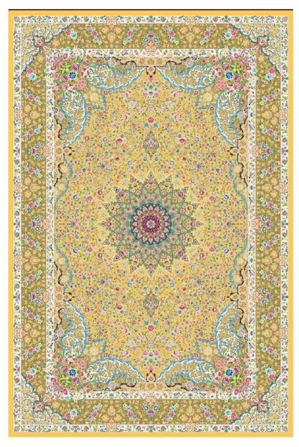 فرش ابریشم کد ۱۶۰۰۶۵ در رنگنبندی جذاب|فرش|تبریز, |دیوار