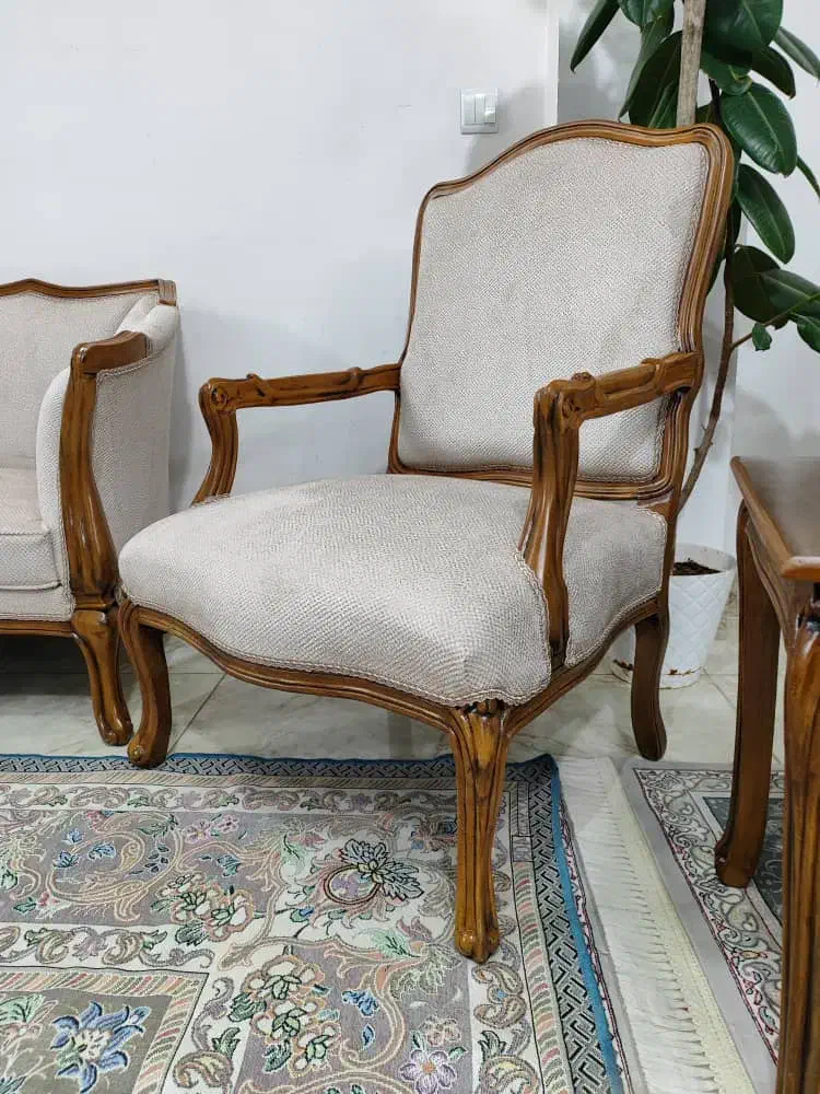 مبل کوئین فرانسوی۸نفره)کاملانوآک|مبلمان خانگی و میز عسلی|ابریشم, |دیوار