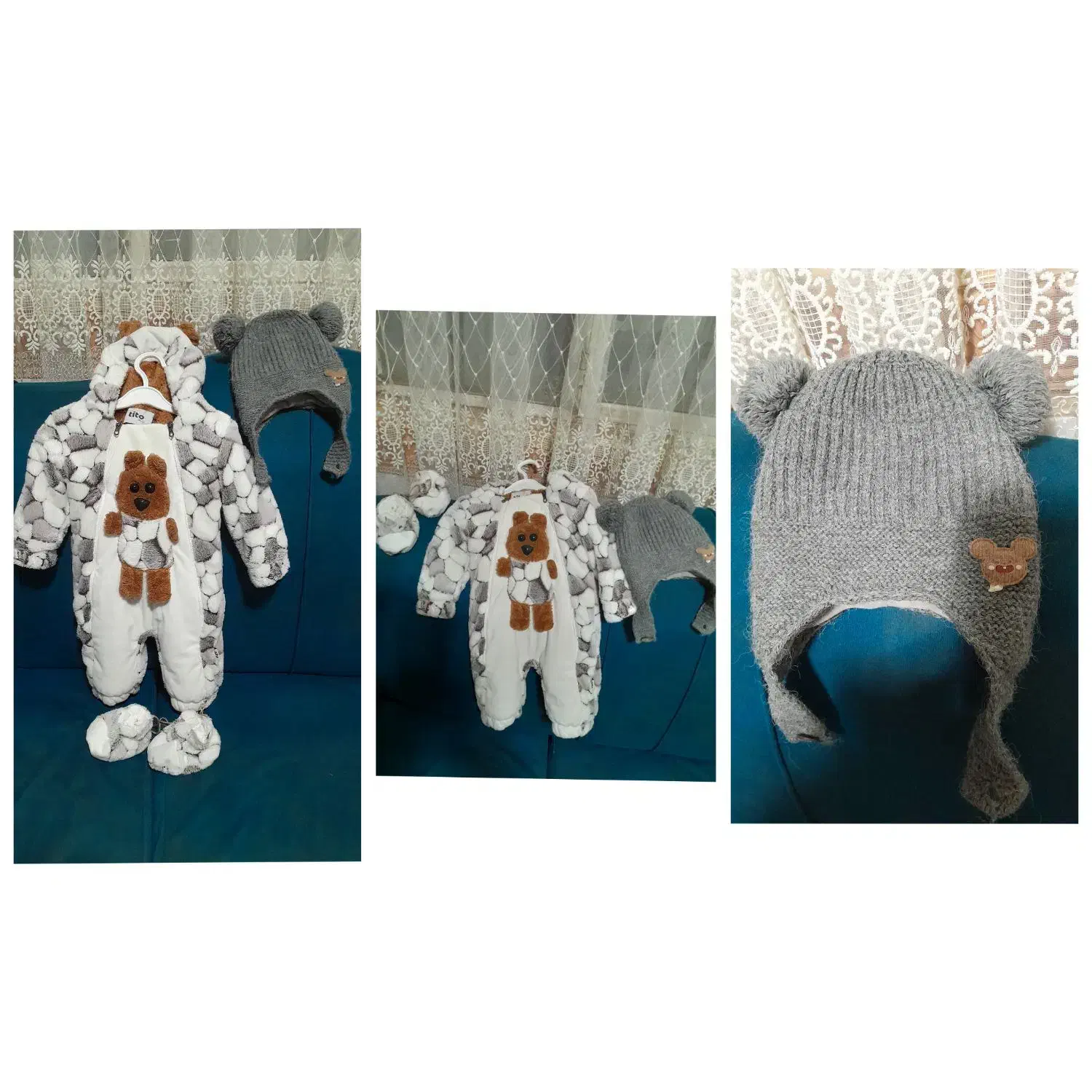 لباس سرهمی نوزادی زمستانی|کفش و لباس بچه|بوئین زهرا, |دیوار