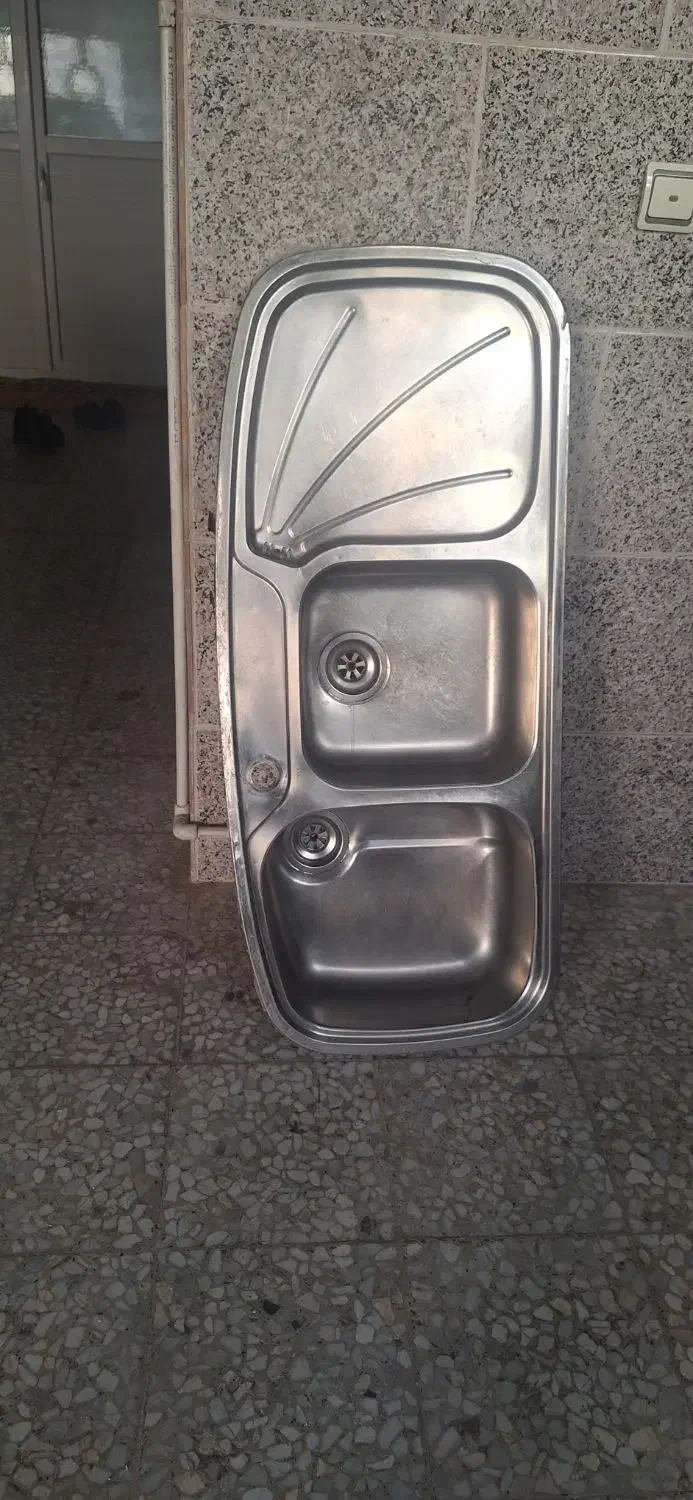 سینک توکار دو لگنه ورق ضخیم|مصالح و تجهیزات ساختمان|کرج, شهرک پردیسان|دیوار