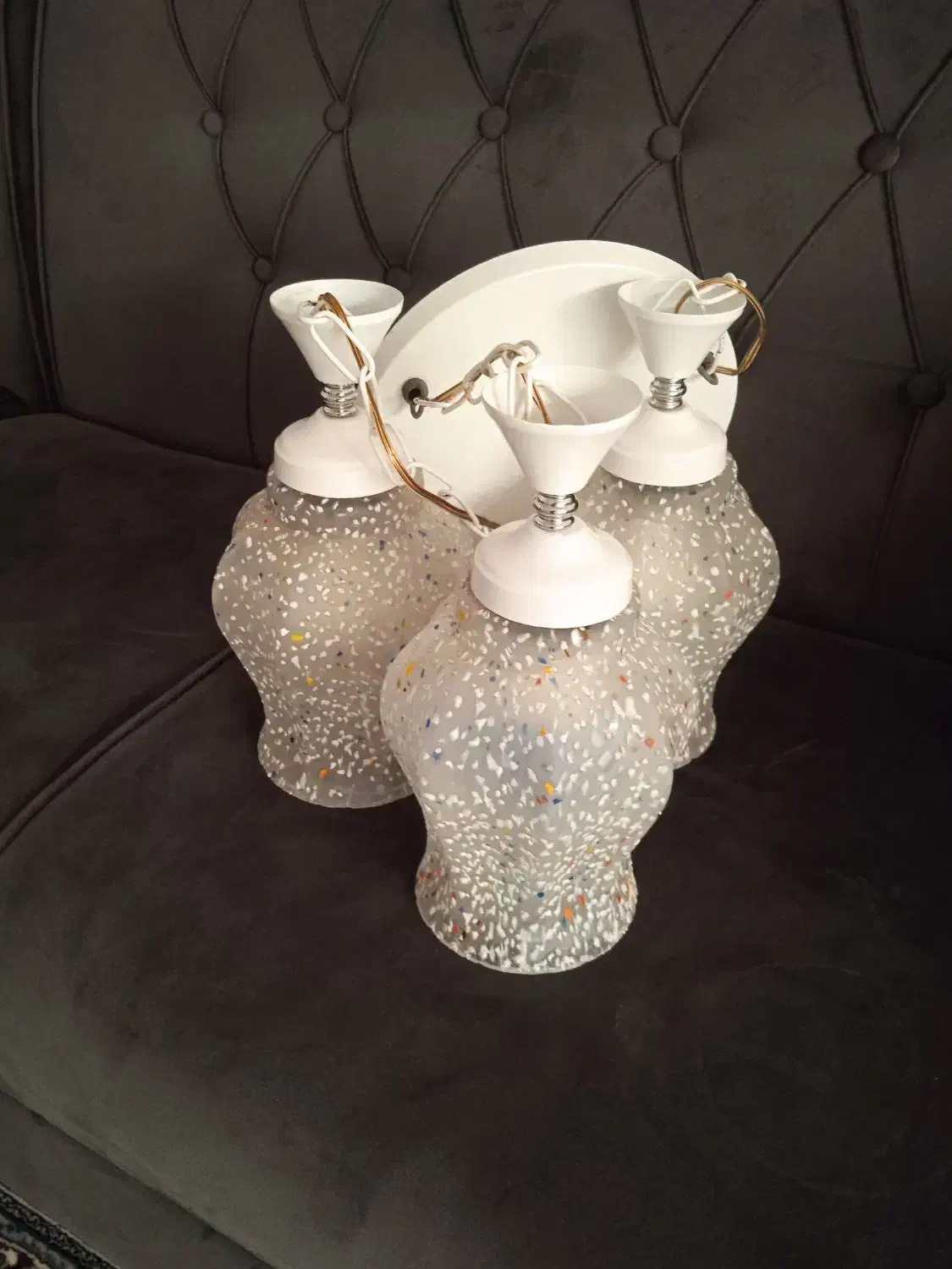 لوستر سه شاخه سفید|لوستر و چراغ آویز|الوند, |دیوار